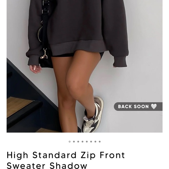 White Fox Boutique Shadow Grey Half-Zip Sweatshirt. - Picture 7 of 8